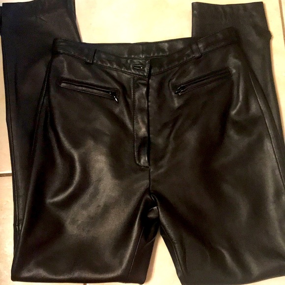 Matras Pants - EUC straight leg black lather pants
